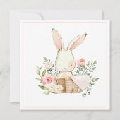 Invitation Baby shower d'aquarelle lapin Bunny (Dos)