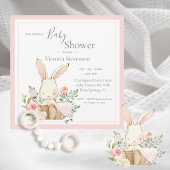 Invitation Baby shower d'aquarelle lapin Bunny