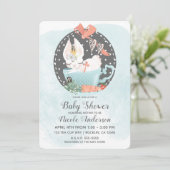 Invitation Baby shower d'aquarelle lapin de la tasse de thé (Debout devant)