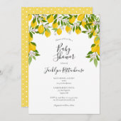 Invitation Baby shower d'aquarelle Lemon Blossom (Devant / Derrière)