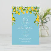 Invitation Baby shower d'aquarelle Lemon Blossom (Debout devant)