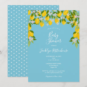 Invitation Baby shower d'aquarelle Lemon Blossom
