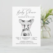 Invitation Baby shower d'aquarelle Little Bear (Debout devant)