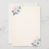 Invitation Baby shower d'aquarelle Little Deer Flowers (Dos)