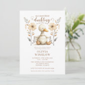 Invitation Baby shower d'aquarelle Little Duckkling (Debout devant)