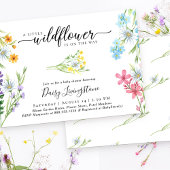 Invitation Baby shower d'aquarelle Little Fleur sauvage Meado