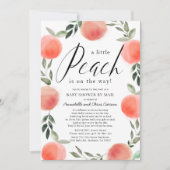 Invitation Baby shower d'aquarelle Little Peach par courrier (Devant)