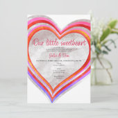 Invitation Baby shower d'aquarelle Little Sweetheart Valentin (Debout devant)