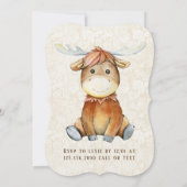 Invitation Baby shower d'aquarelle mignonne d'orignal (Dos)