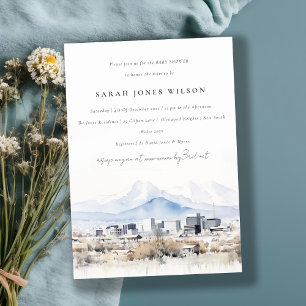 Invitation Baby shower d'aquarelle minimal Salt Lake City Uta