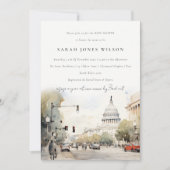 Invitation Baby shower d'aquarelle minimal Washington DC, USA (Devant)
