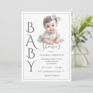 Invitation Baby shower d'aquarelle moderne