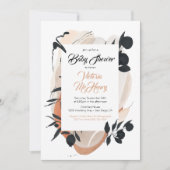Invitation Baby shower d'aquarelle moderne asiatique en encre (Devant)