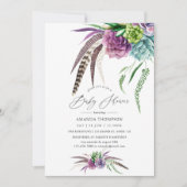 Invitation Baby shower d'aquarelle mystique Boho (Devant)