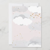 Invitation Baby shower d'aquarelle Neuf nuages neutres selon (Dos)