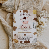 Invitation Baby shower d'aquarelle neutre de la vache Sainte