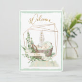 Invitation Baby shower d'aquarelle neutre pour le genre Boho (Debout devant)