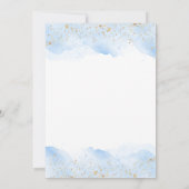 Invitation Baby shower d'aquarelle or et bleu (Dos)