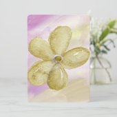 Invitation Baby shower d'aquarelle or violet (Debout devant)