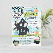 Invitation Baby shower d'aquarelle Pastel Halloween Invitatio (Debout devant)