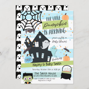 Invitation Baby shower d'aquarelle Pastel Halloween Invitatio