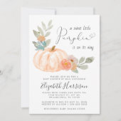 Invitation Baby shower d'aquarelle petit Citrouille par courr (Devant)