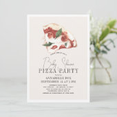 Invitation Baby shower d'aquarelle Pizza Margherita (Debout devant)