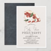 Invitation Baby shower d'aquarelle Pizza Margherita (Devant / Derrière)