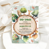 Invitation Baby shower d'aquarelle pour les animaux des bois