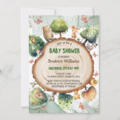 Invitation Baby shower d'aquarelle pour les animaux des bois (Devant)