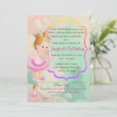 Invitation Baby shower d'aquarelle Princess Baby (Debout devant)