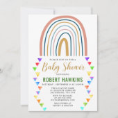 Invitation Baby shower d'aquarelle Rainbow Boho (Devant)
