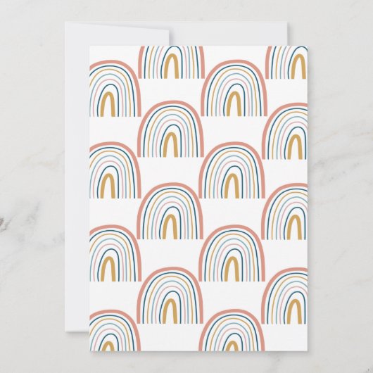 Invitation Baby shower d'aquarelle Rainbow Boho (Dos)