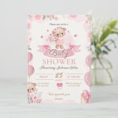 Invitation Baby shower d'aquarelle rose (Debout devant)