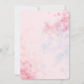 Invitation Baby shower d'aquarelle rose (Dos)