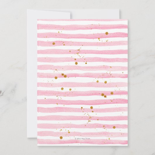 Invitation Baby shower d'aquarelle rose (Dos)