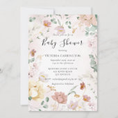 Invitation Baby shower d'aquarelle rose (Devant)