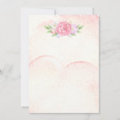 Invitation Baby shower d'aquarelle rose fleurie (Dos)