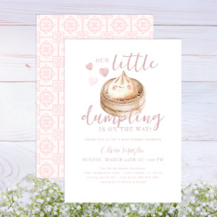 Invitation Baby shower d'aquarelle rose minuscule