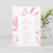 Invitation Baby shower d'aquarelle rose moderne (Debout devant)