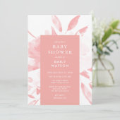 Invitation Baby shower d'aquarelle rose moderne (Debout devant)