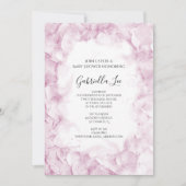 Invitation Baby shower d'aquarelle rose pâle Hydrangea (Devant)