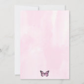 Invitation Baby shower d'aquarelle rose papillon (Dos)