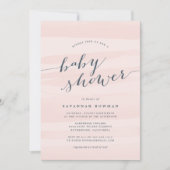 Invitation Baby shower d'aquarelle rose vif (Devant)