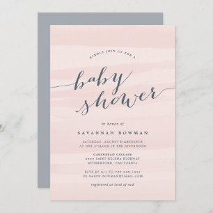 Invitation Baby shower d'aquarelle rose vif