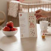 Invitation Baby shower d'aquarelle rouge Apple