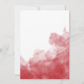 Invitation Baby shower d'aquarelle rouge et rose (Dos)