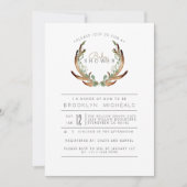 Invitation Baby shower d'aquarelle rustique Antler (Devant)