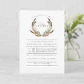 Invitation Baby shower d'aquarelle rustique Antler (Debout devant)