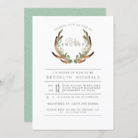Baby shower d'aquarelle rustique Antler